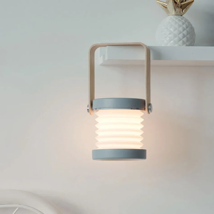 Creative Wooden Handle Portable Lantern | Folding Rechargeable Table Lamp