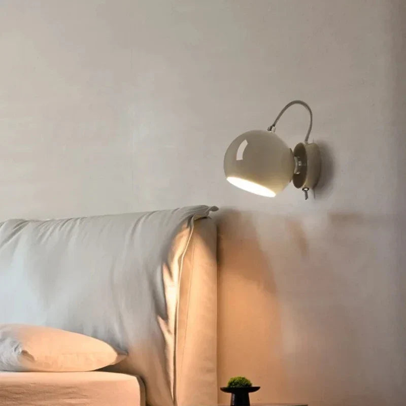 Nordic Cream Wall Lamp | Adjustable Dome Light