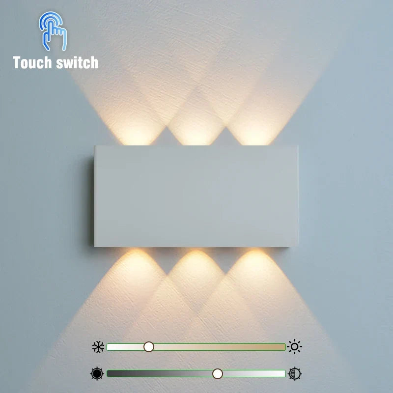 LumiBlock Rechargeable Wall Lamp | Minimalist Wood-Grain Design