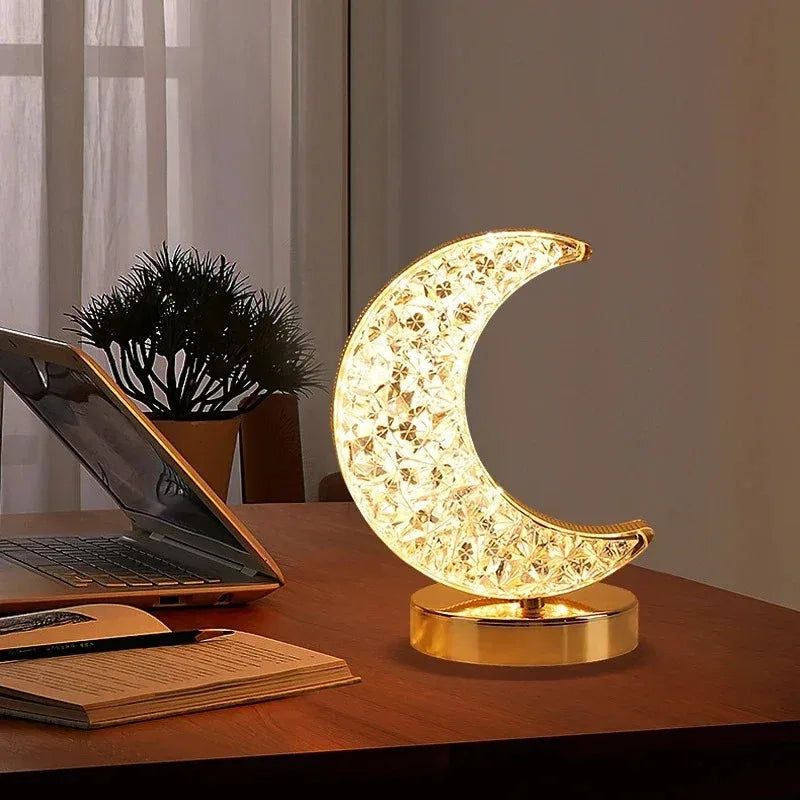 Stellora | 3D Crystal LED Night Light | Rechargeable Touch Dimming Lamp
