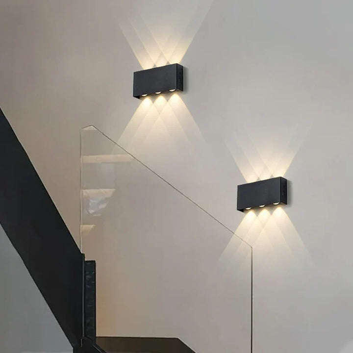 LumiBlock Rechargeable Wall Lamp | Minimalist Wood-Grain Design
