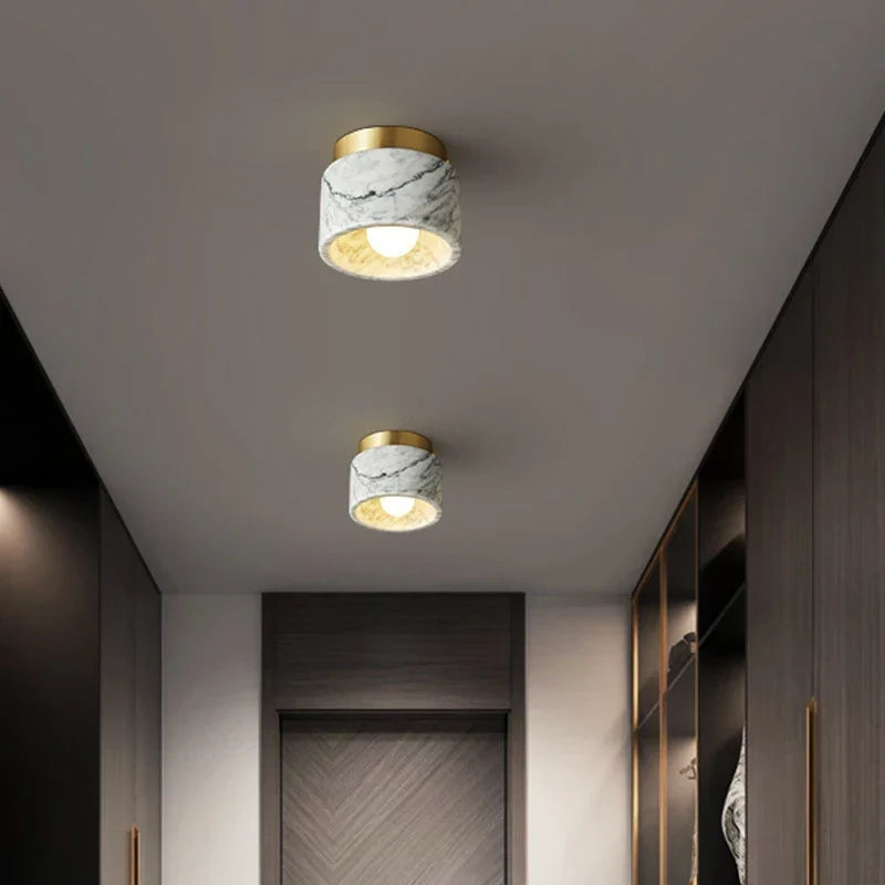 Nordic Marble Ceiling Light | Modern Downlight with Stone Finish