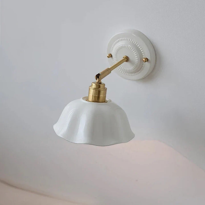 Nordic Cream Ceramic Wall Lamp | Vintage Elegance for Modern Homes
