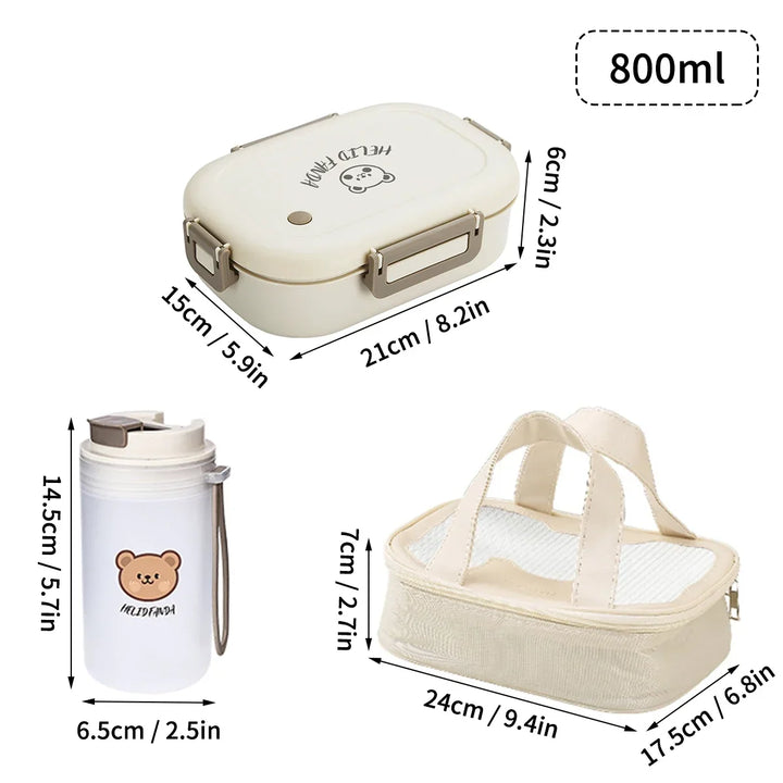 FreshMate | Portable Bento Lunch Box | Leak-Proof with 3 Compartments