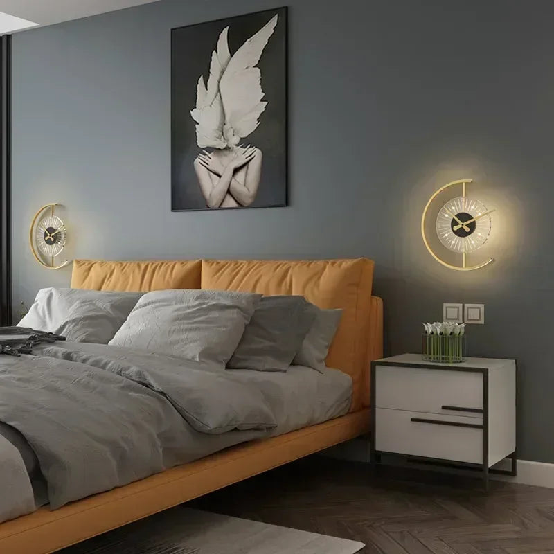 Lunaris Wall Lamp Clock | Post-Modern LED Sconce