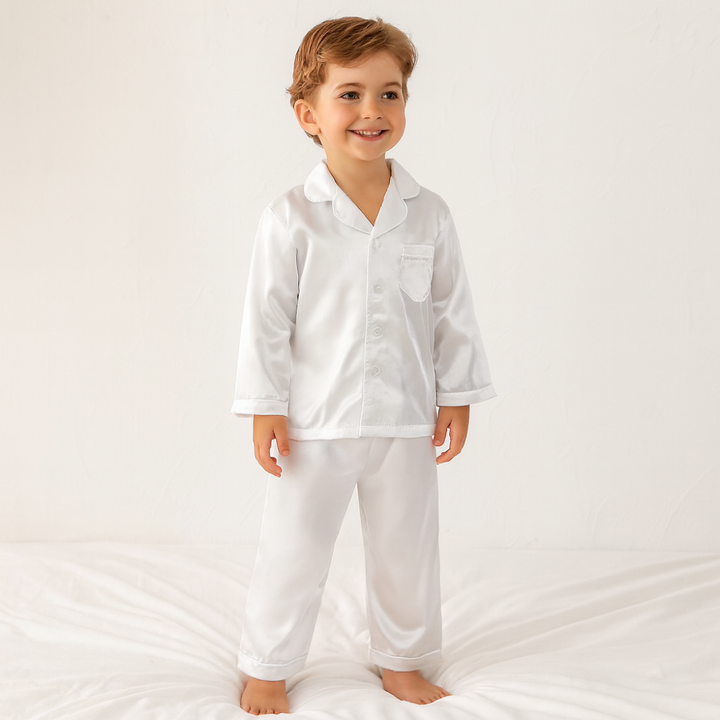 Kids Pajama Set Button Top Pants Sleepwear