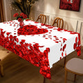 Tablecloth Rose Petal Heart Romantic Polyester Dining Table Cover