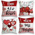 Throw Pillow Covers Valentine Heart Print Polyester Cushion Set