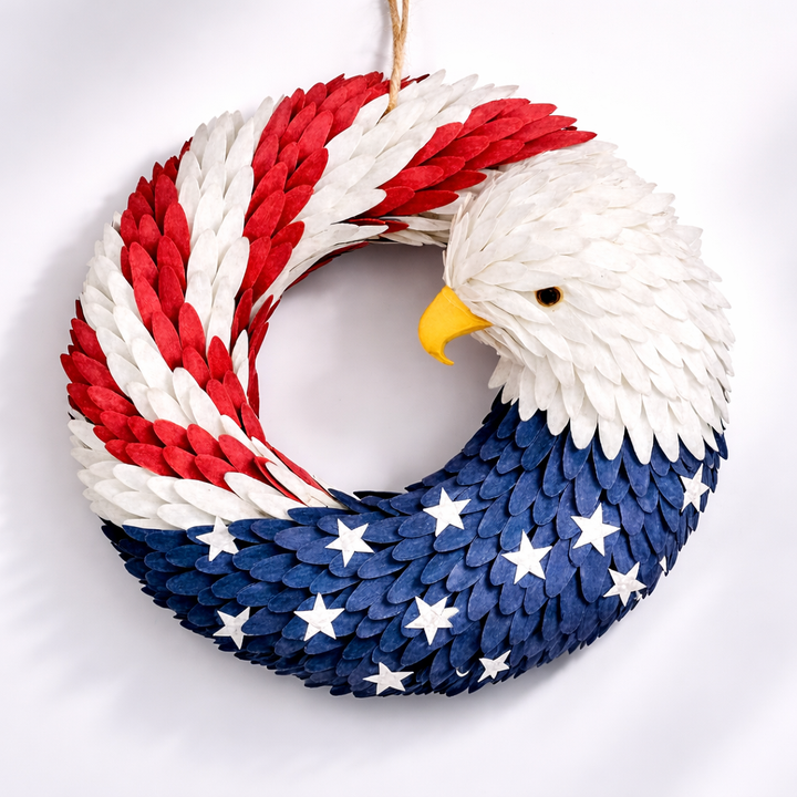 Wall Art Veterans Eagle Wreath Boxwood Memorial Wall Display
