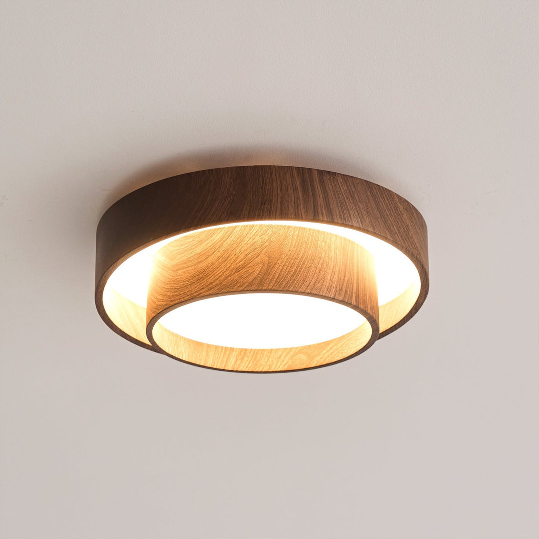 Vaako Ceiling Lamp | Walnut Finish LED Ceiling Light