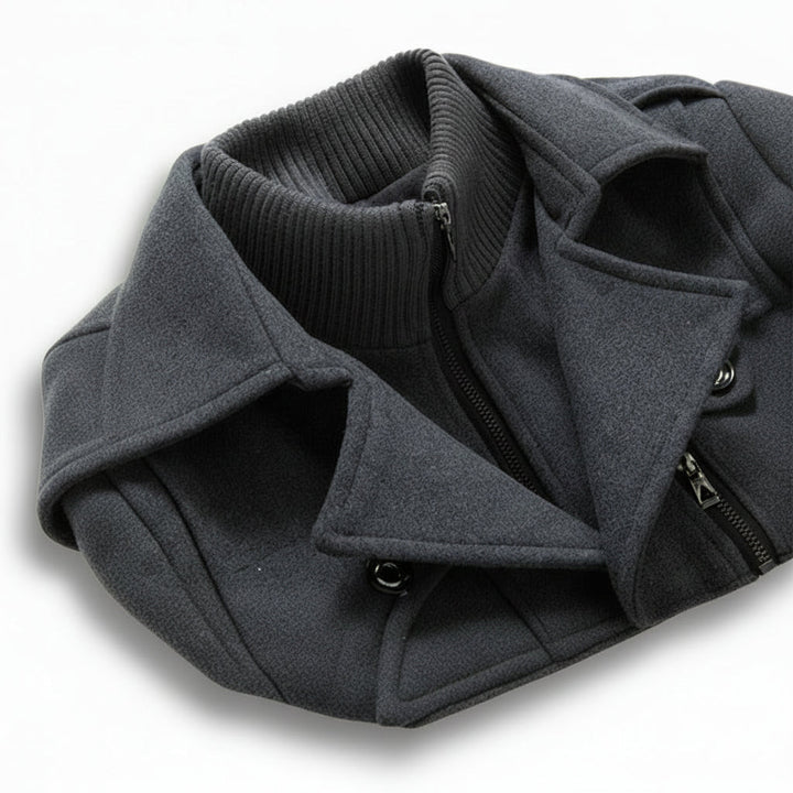 Men Winter Coat Blend Insulated Long Trench Jacket