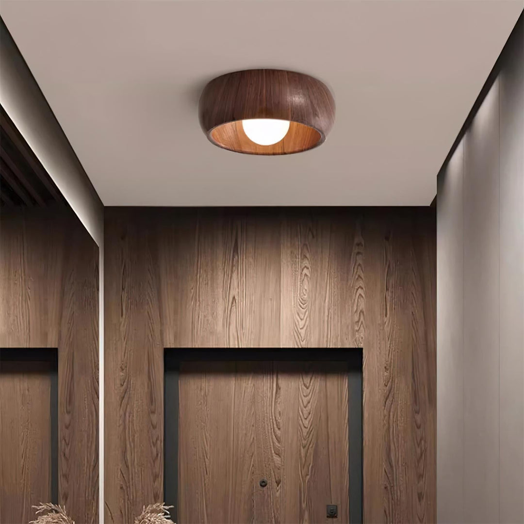 Albanora Ceiling Lamp | Minimalist Modern Wooden LED Fixture