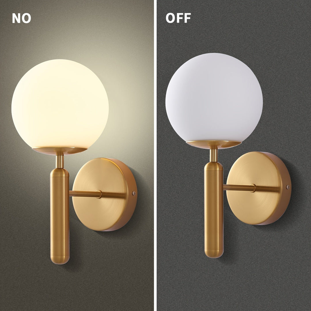 Modern Glass Wall Sconce | Elegant Metal Bedroom Light
