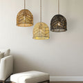 Handwoven Rope Pendant Shade | Rustic Farmhouse Chandelier Design