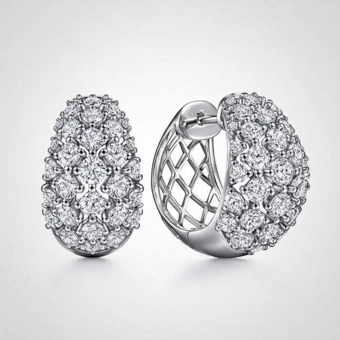 Earrings Mothers Day Gift Silver Crystal Cluster Stud jewelry