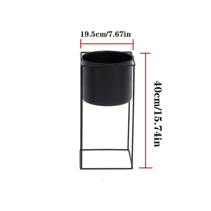Metal Indoor Plant Stand | Modern Black Rectangular Plant Holder