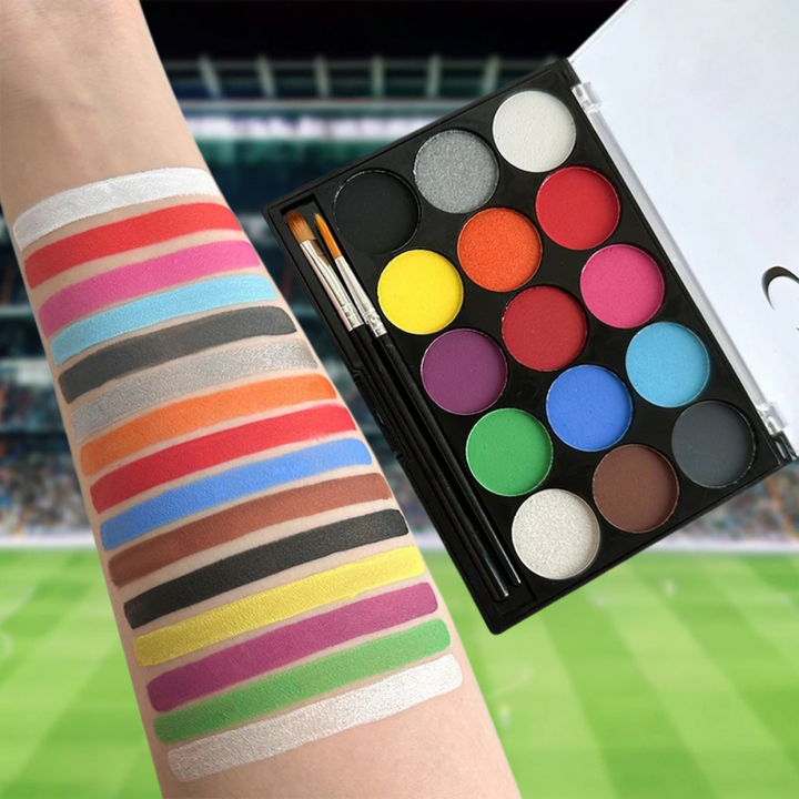 Soccer Ball Face Paint Kit 15 color Palette Creative Designs