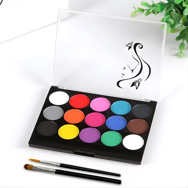 Soccer Ball Face Paint Kit 15 color Palette Creative Designs