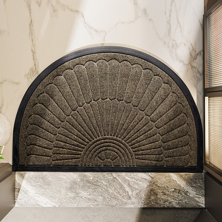 Door Mat Non Slip Rubber Semi Circular Entryway Mat