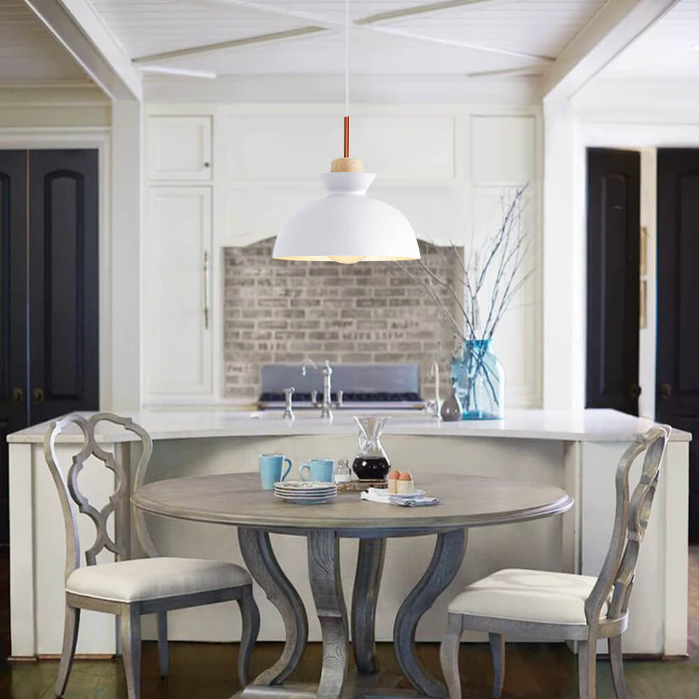 Modern Single Pendant Dome Light | Scandinavian Metal Hanging Lamp
