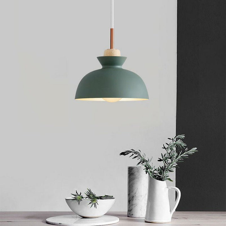 Modern Single Pendant Dome Light | Scandinavian Metal Hanging Lamp