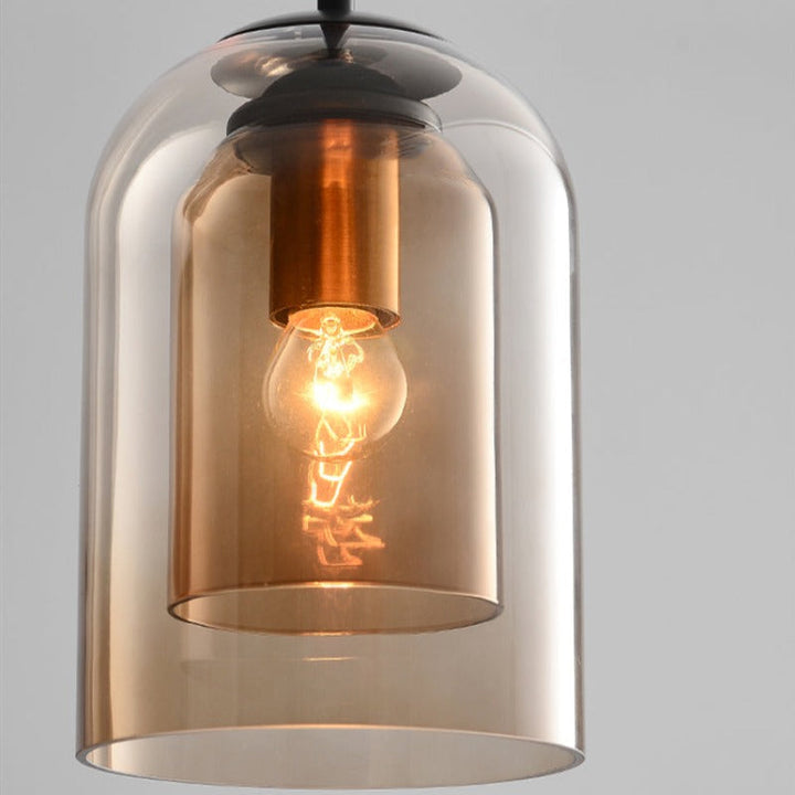 Mica Mid-Century Pendant Lamp | Double Glass Shade
